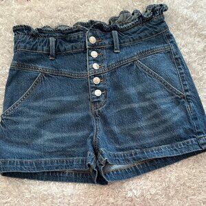 Wild Fable High Waist Paper Bag Denim Button Fly Shorts Size 10 (8)